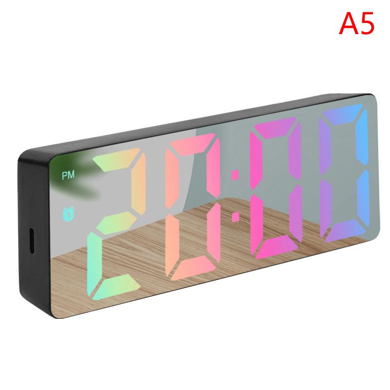 Simple Style Digital Clock LED Alarm Clock Bedroom Electronic Desktop Clock With Temperature Display Adjustable Brightness 12/24