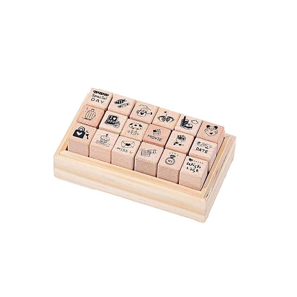 Yotijay 18 Pieces  Stamps Wooden Rubber Stamps For Painting Journals Card Making