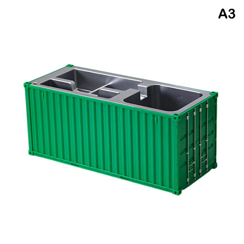 1:Contenedor de Carga Marítima Simulado a Escala 30 Portaplumas Organizador de Papelería Caja de Almacenamiento Multipropósito Adorno de Exhibición