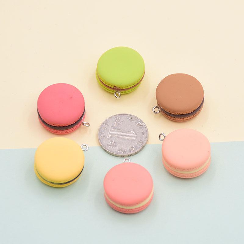 Resin 3D Colored Macaron Earrings Keychain Pendant DIY Edible Toy Ornaments