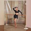 Falda de Baile Latino para Mujer Adulta Tango Baile Latino Práctica Profesional Sexy Tres Capas Borla V Media