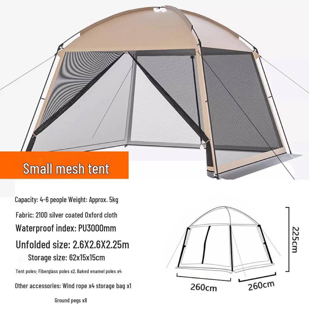 Four Seasons Outdoor Camping Sunshade Tent with Mesh Anti-Mosquito Protection and Rainproof Design
