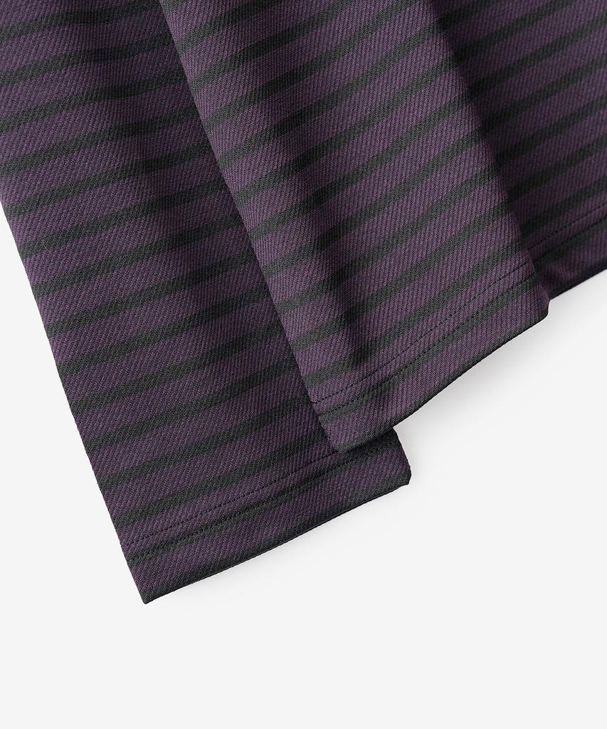 Bastic Texture Stripe Long Sleeve_Black / Purple