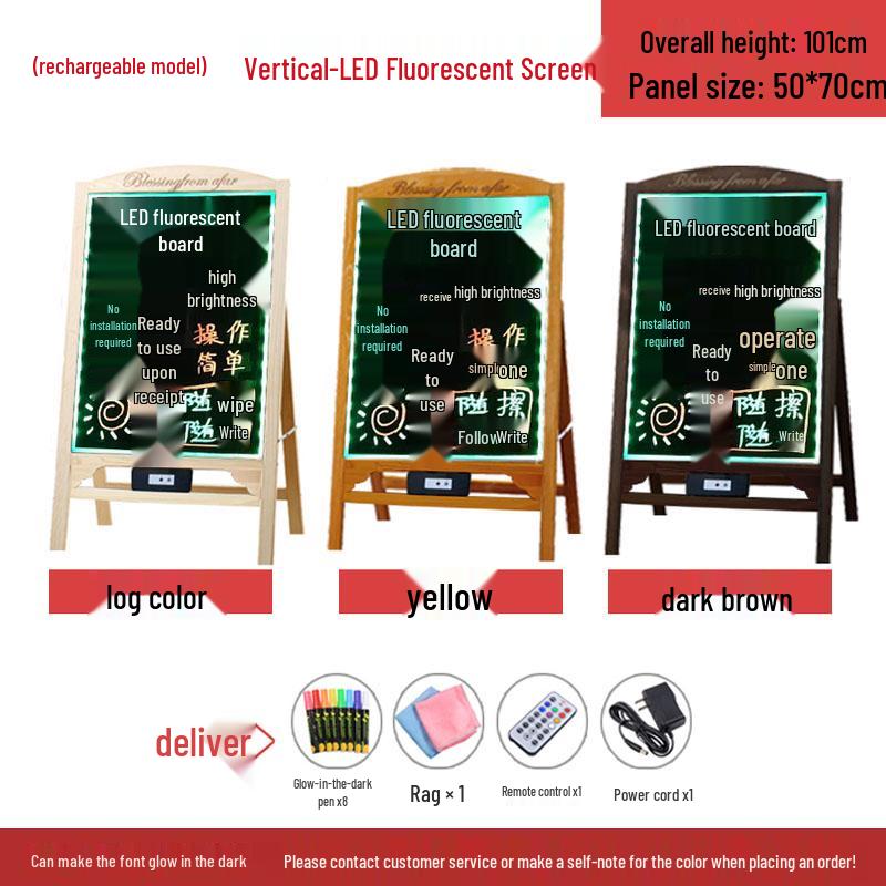 Small Luminous Blackboard Display Stand for Shop Advertising and Handwritten Signage