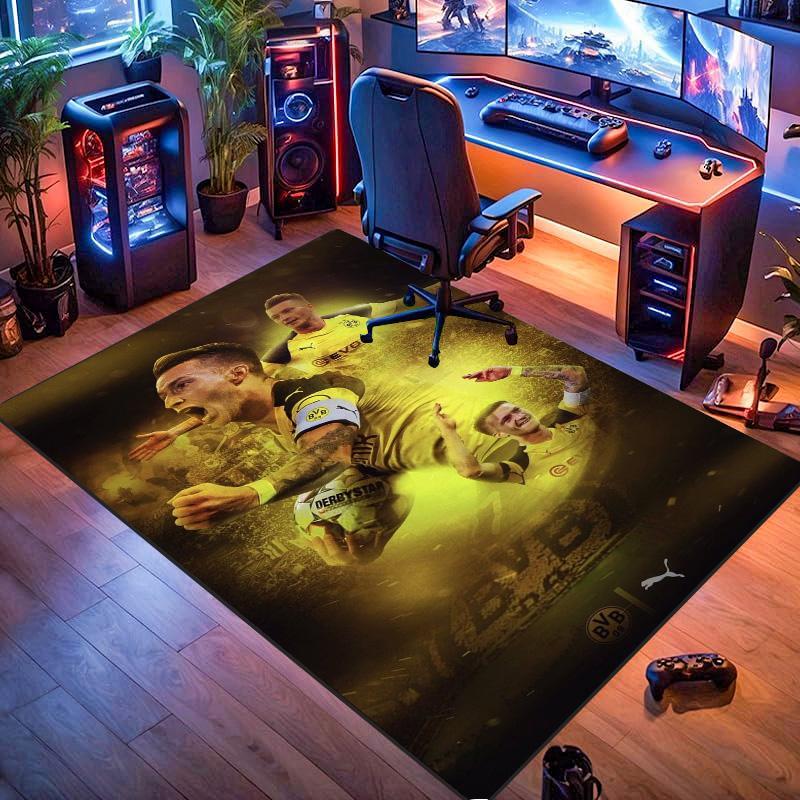 Borussia Dortmund BVB Football Player Rug Non Slip Floor Carpet for Living Room Game Room Soccer Fan Home Decor Gift