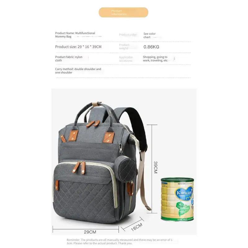Waterproof Wear-resistant Mom Backpack Multiple Compartments Diaper Bag Large Capacity Lightweight Mother Baby Bag Outdoor Bag