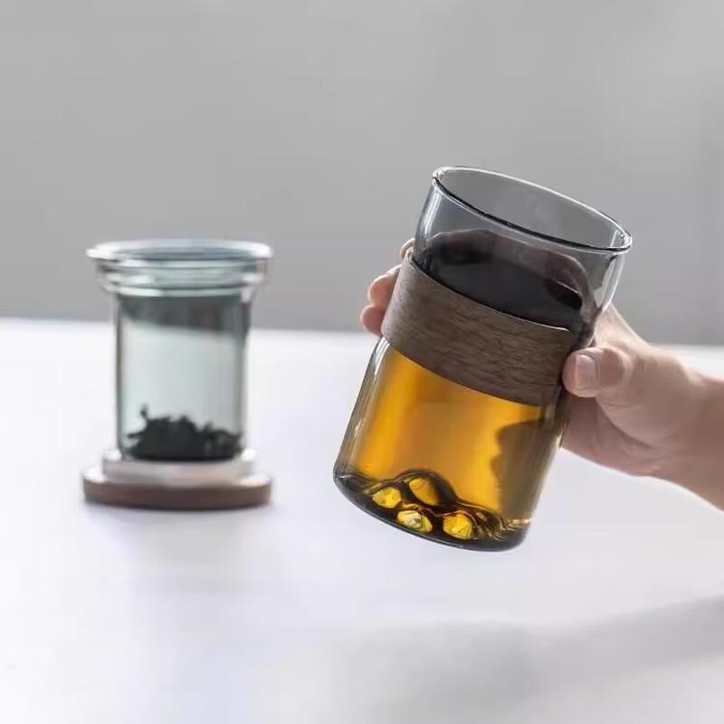 Wutuo Yuanshan Glass Tea Infuser Cup with Lid