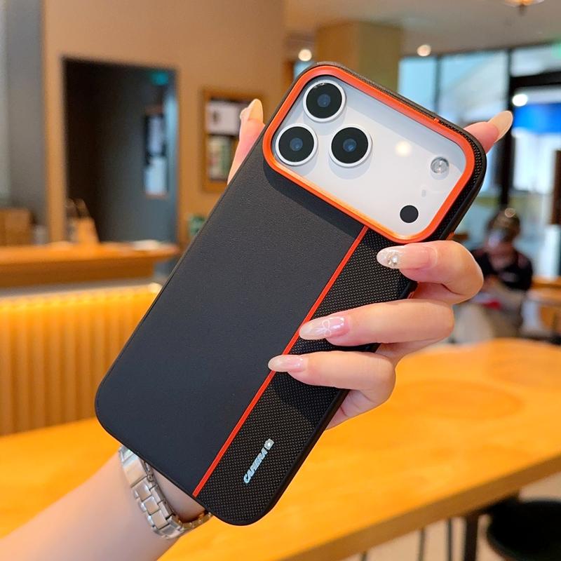 

For iPhone 17 Pro Max 17 Air Case PU Leather Colored Splicing Ultra-thin Protective Cover for iPhone17 iPhone17