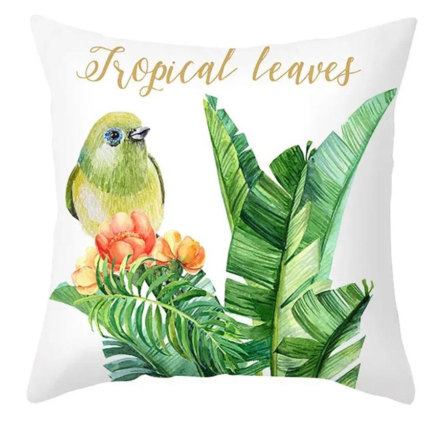 Home Decor Tropical Animals and Leaves Decorative Pillow Covers Pattern Cushion Cover Suitable for Sofa Bedroom Car Pillow Cover
