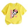 Kids Boys Girls 100% Cotton Crew Neck Short Sleeve T-Shirt, Cute Cartoon Mouse Print Casual Soft Tees with Sweet Pink Heart Pattern for Summer Daily W