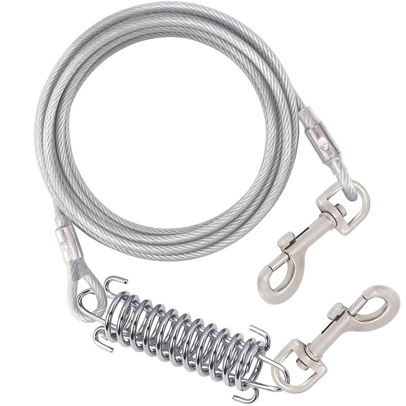 3/6/9/15M Dog Tie Out Cable Dog Runner for Yard Steel Wire Dog Leash with Durable Superior Spring Large Dog Running In Outdoor