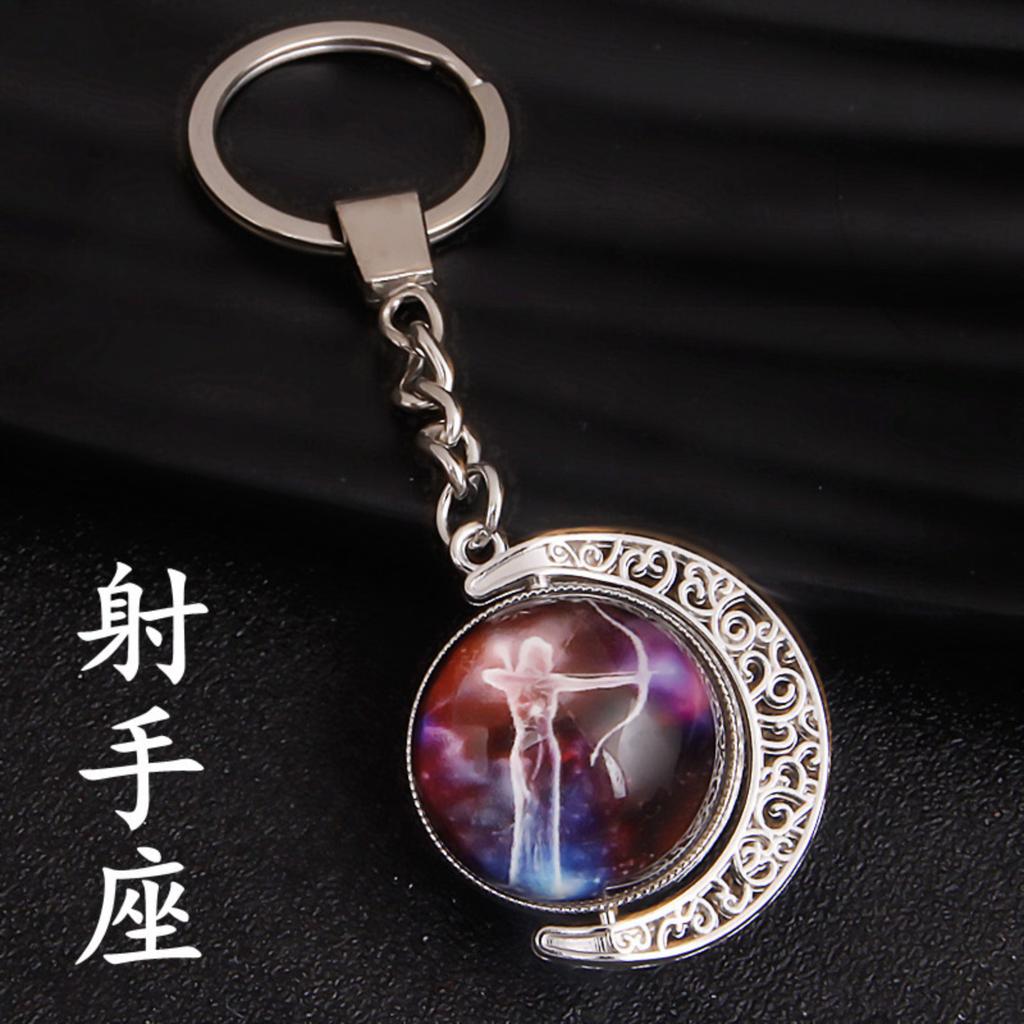 Rotating Hemisphere Constellation Keychain Time Gemstone Keychain Pendant