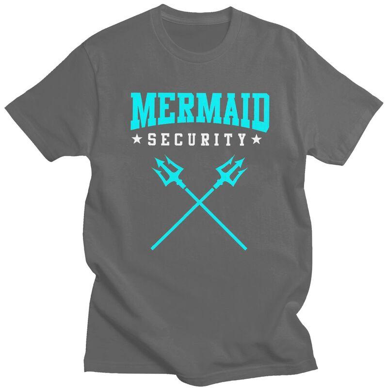 Mermaid Security Funny Swimming Quote T Shirt Unisex Short Sleeves Casual Tee Shirt Summer Style Loose Fit 100 Cotton Camisetas