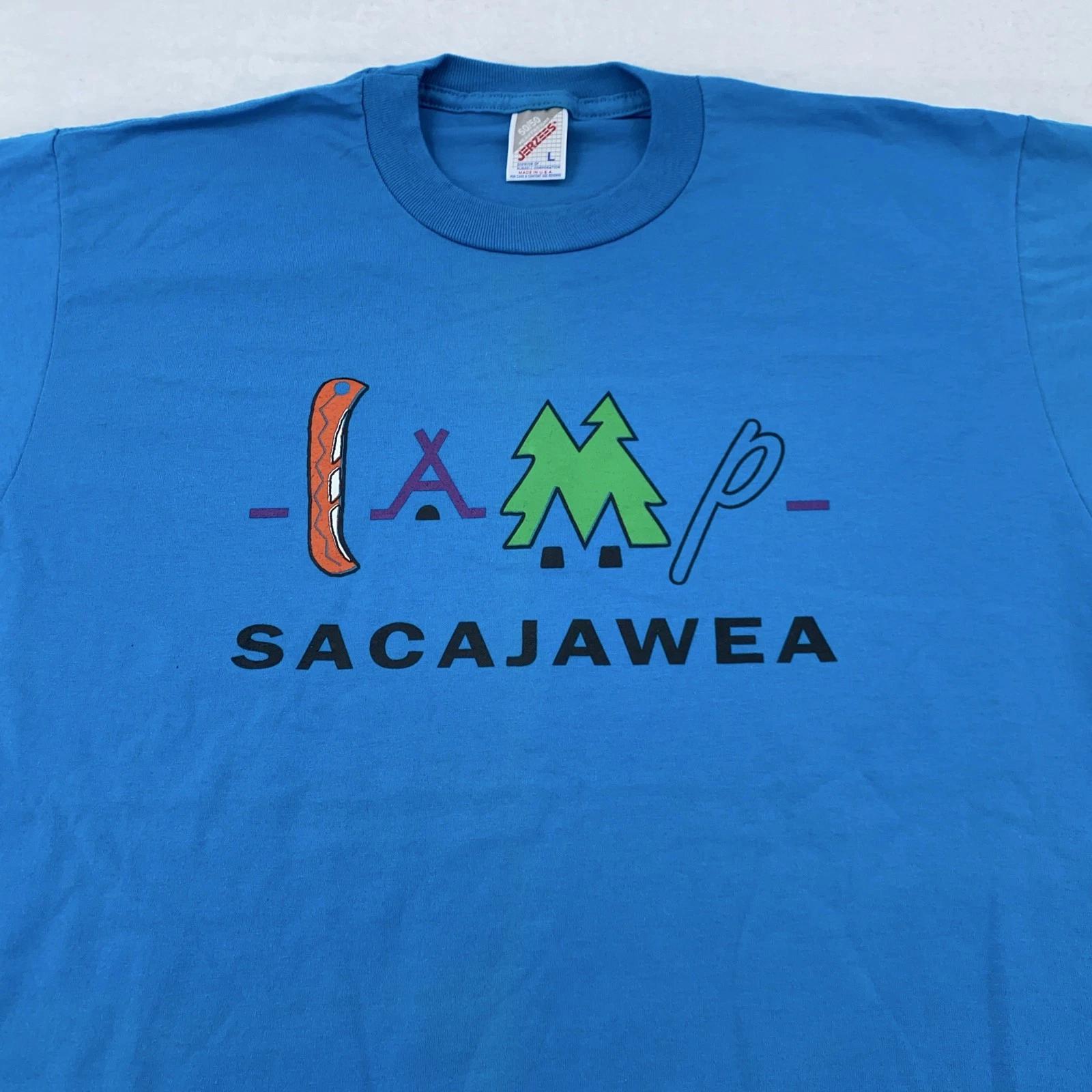 Vintage Camp Sacajawea Shirt Mens Large Casper Mountain Wyoming Tee 90s USA L
