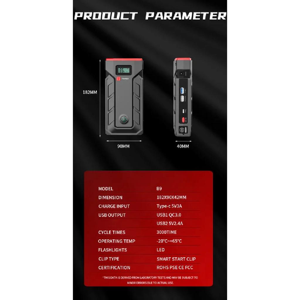 12V 2000A Car Jump Starter 1600A 1200A 1000A 800A Portable Emergency Battery Booster LED Flashlight Power Bank Car Quick Starter