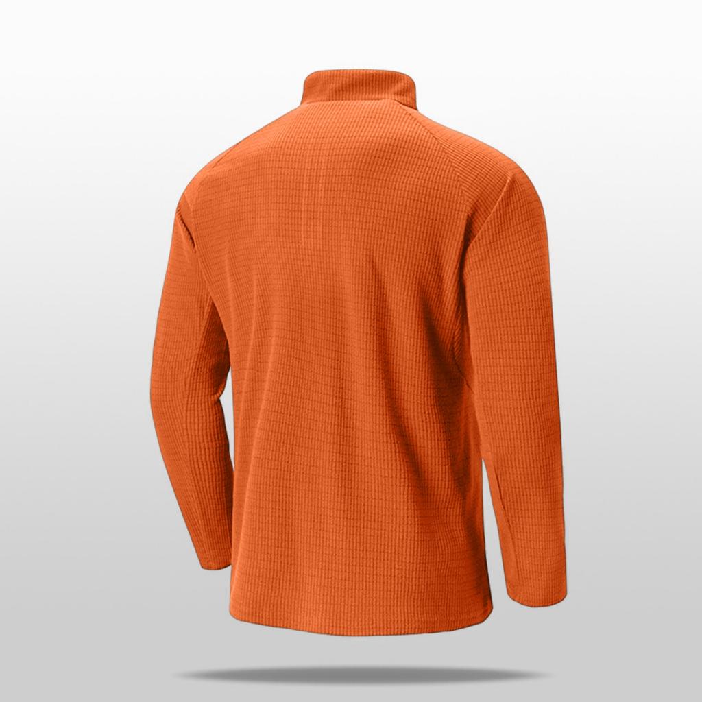 Men's Stand-up Collar Corduroy Fabric Semi-zipper Men's Sweatshirt, A Trendy Casual Long-sleeved Slim Sports Sweatshirt