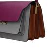 Marni Trunk Color Block Flap Kiss Lock Leather Shoulder Bag Medium Women Shoulder Bag Gray Purple SBMPN09U75-LV520-Z563N