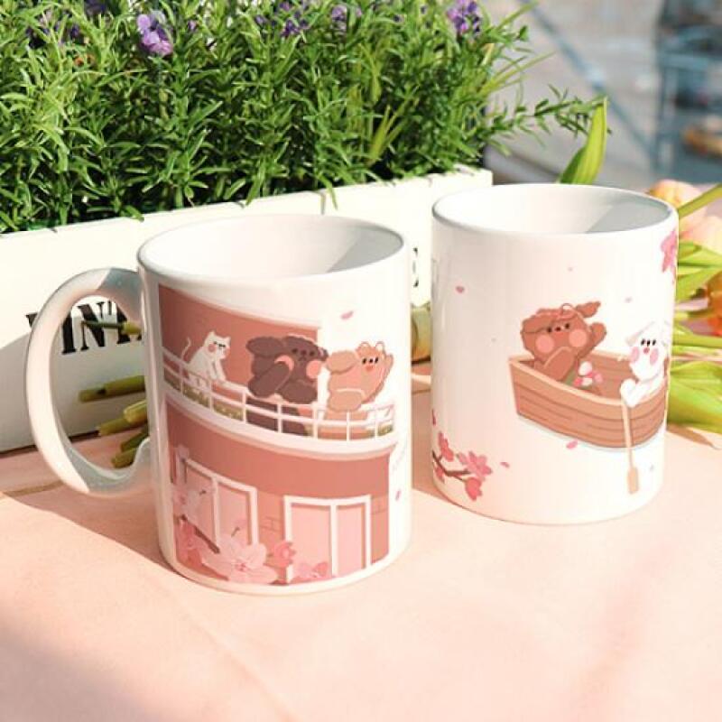 eh199-Design Mug 2p-Animal Cherry Blossom Spring Day