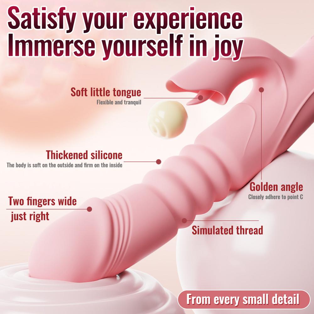 Telescopic Vibrator for Women Clitoral Vaginal Stimulation Tongue Licking Intelligent Heating G-spot Sex Toy Adult Erotic Toys