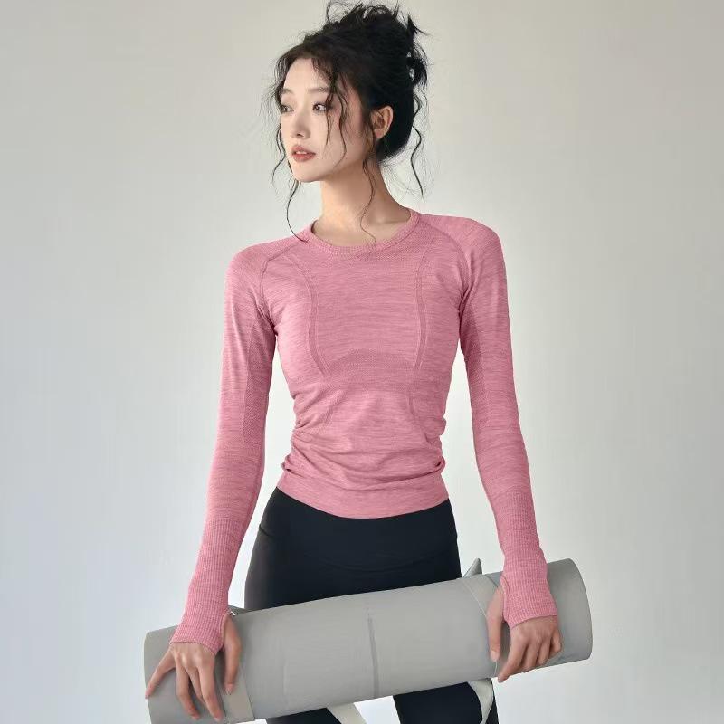 Women's Slim Fit Long Sleeve Quick Dry Round Neck Sportswear Top for Autumn/Winter Yoga & Running. Breathable Fitness Clothing.