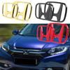 WYEY7 Emblem for CRV City Fit BREEZE Crider Inspire URV JADE Vezel XRV ABS Front Rear Logo, Red/Gloss Black/Carbon Fiber Upgrade