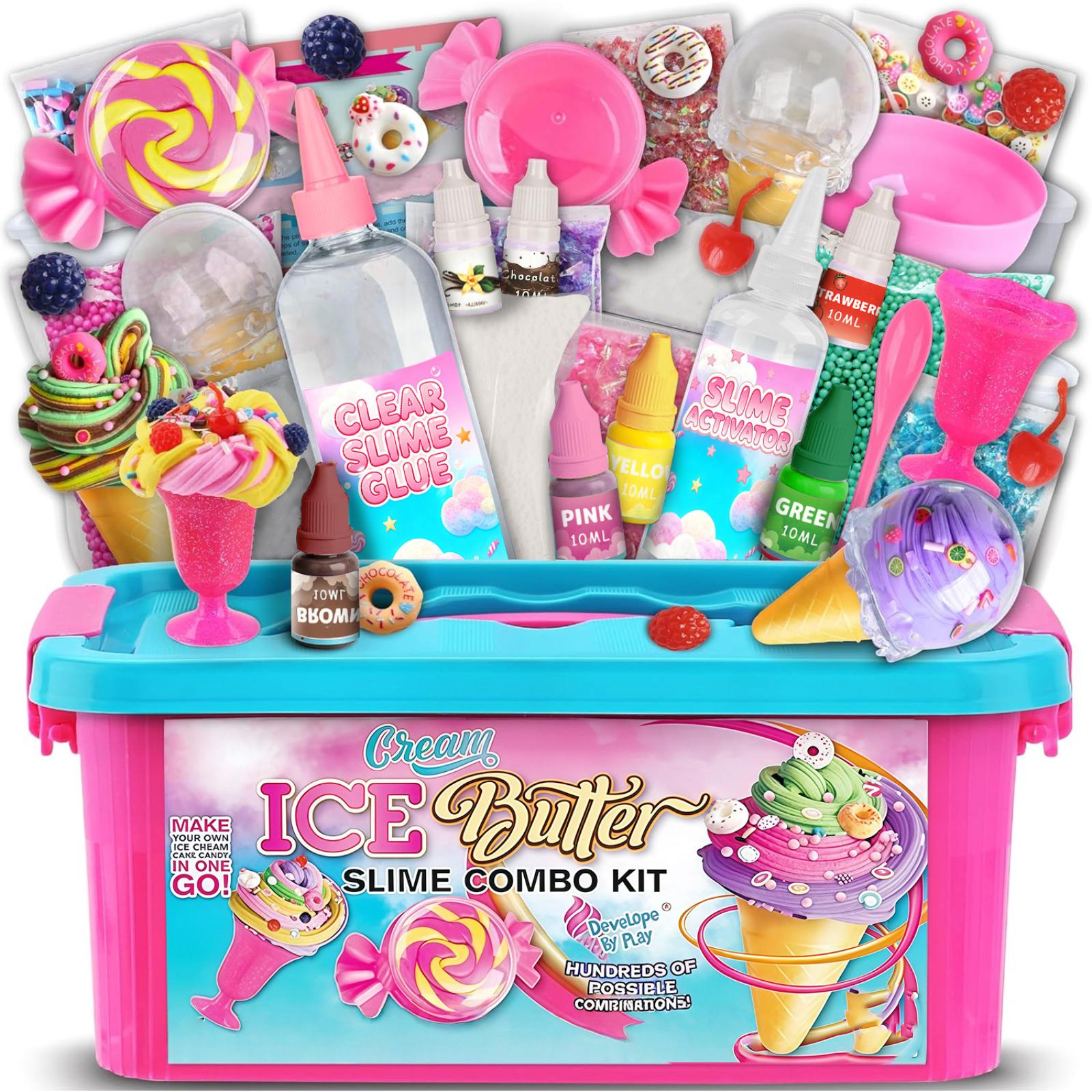 

Creative Ice Butter Slime Combo Kit DIY Clay Set with Accessories for Arts Crafts Sensory Play and Modeling Activities 350ml Storage Container