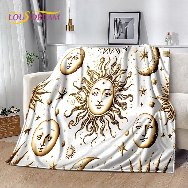 Sun Moon Mandala Magic Witchcraft Tarot Blanket,Soft Throw Blanket for Home Bedroom Bed Sofa Picnic Travel Office Cover Gift Kid