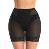 Pantaloncini Modellanti a Vita Alta in Rete Trasparente con Pizzo per Controllo Addominale e Sollevamento Glutei