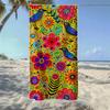 Buntes Strandtuch mit Blumen, Vogel und Wal, Weich, Schnelltrocknend, Perfekt für tragbare Outdoor-Reisen, Schwimmen, Camping und den Sommerstrand