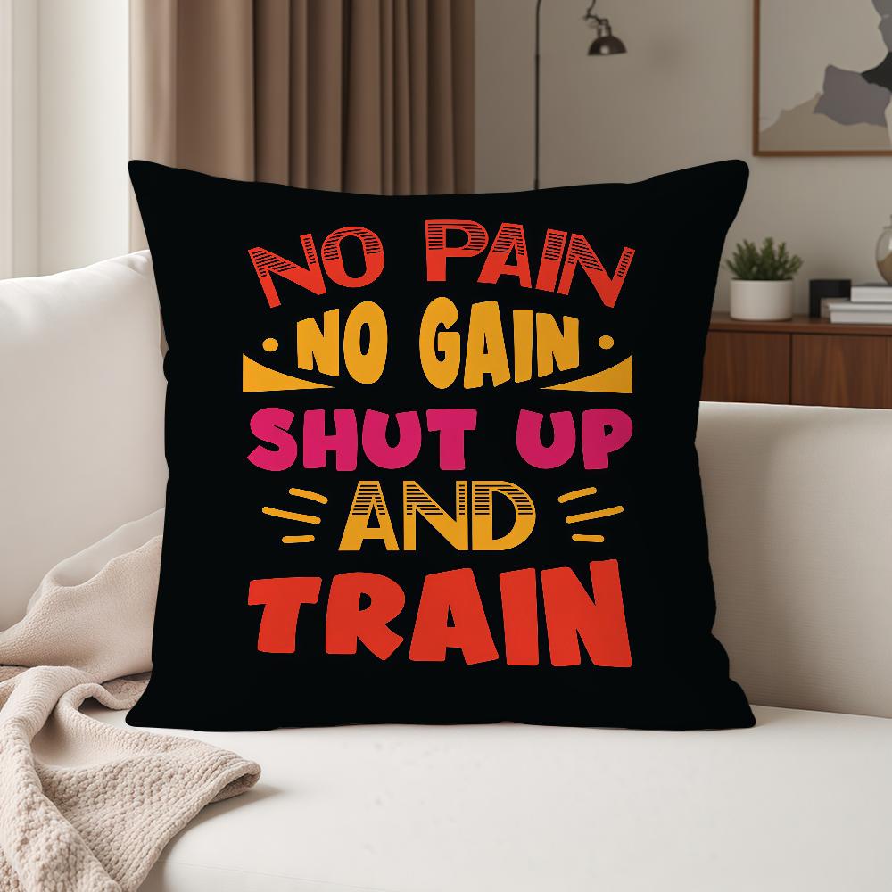 No Pain No Gain GYM Pillow Case Suitable For Bedrooms Living Rooms Cars Home Decoration
