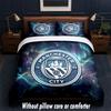 Manchester City Design Bett Bettwäsche Set 1 Bettbezug + 2 Kissenbezüge Weich Atmungsaktiv Haushalt Bettwäsche