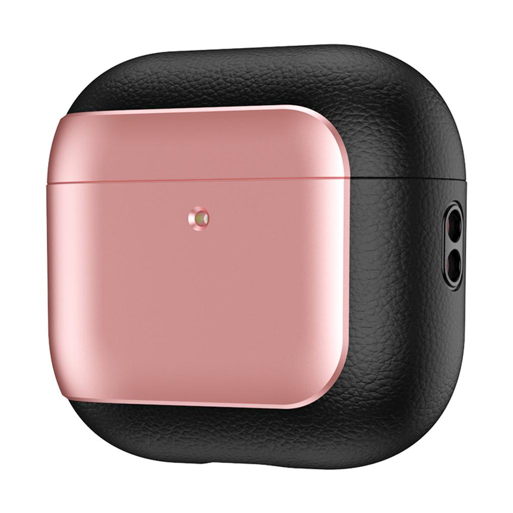 For AirPods 4 TPU Case Electroplating Litchi Texture Fall Prevention Earphone Cover with Lanyard