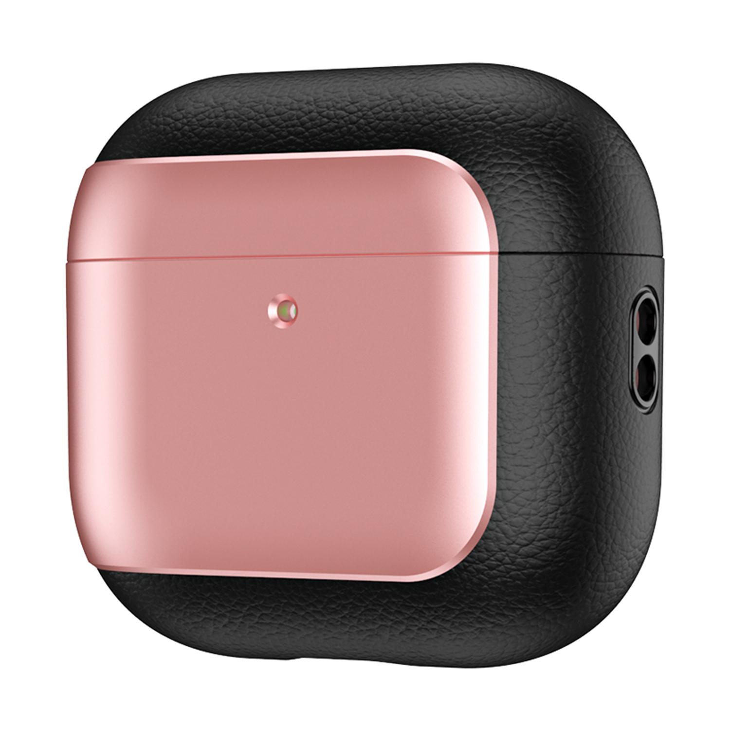 

For AirPods 4 TPU Case Electroplating Litchi Texture Fall Prevention Earphone Cover with Lanyard B