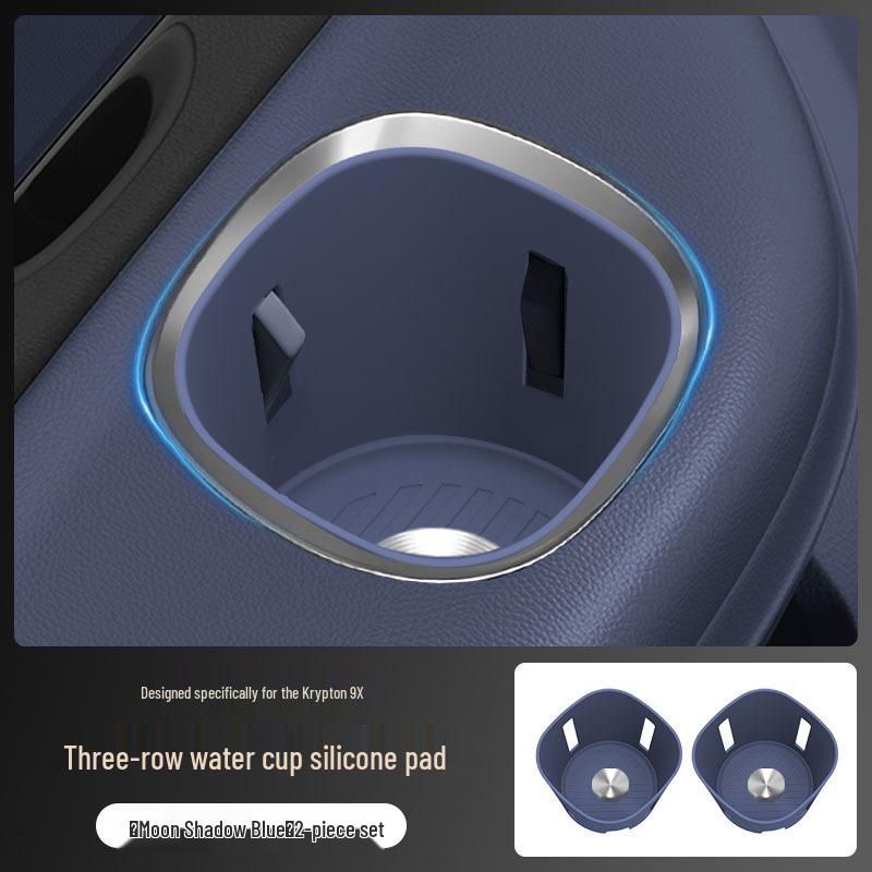 Zeekr 9X Three-Row Silicone Anti-slip Cup Holder Mat for Car Interior.