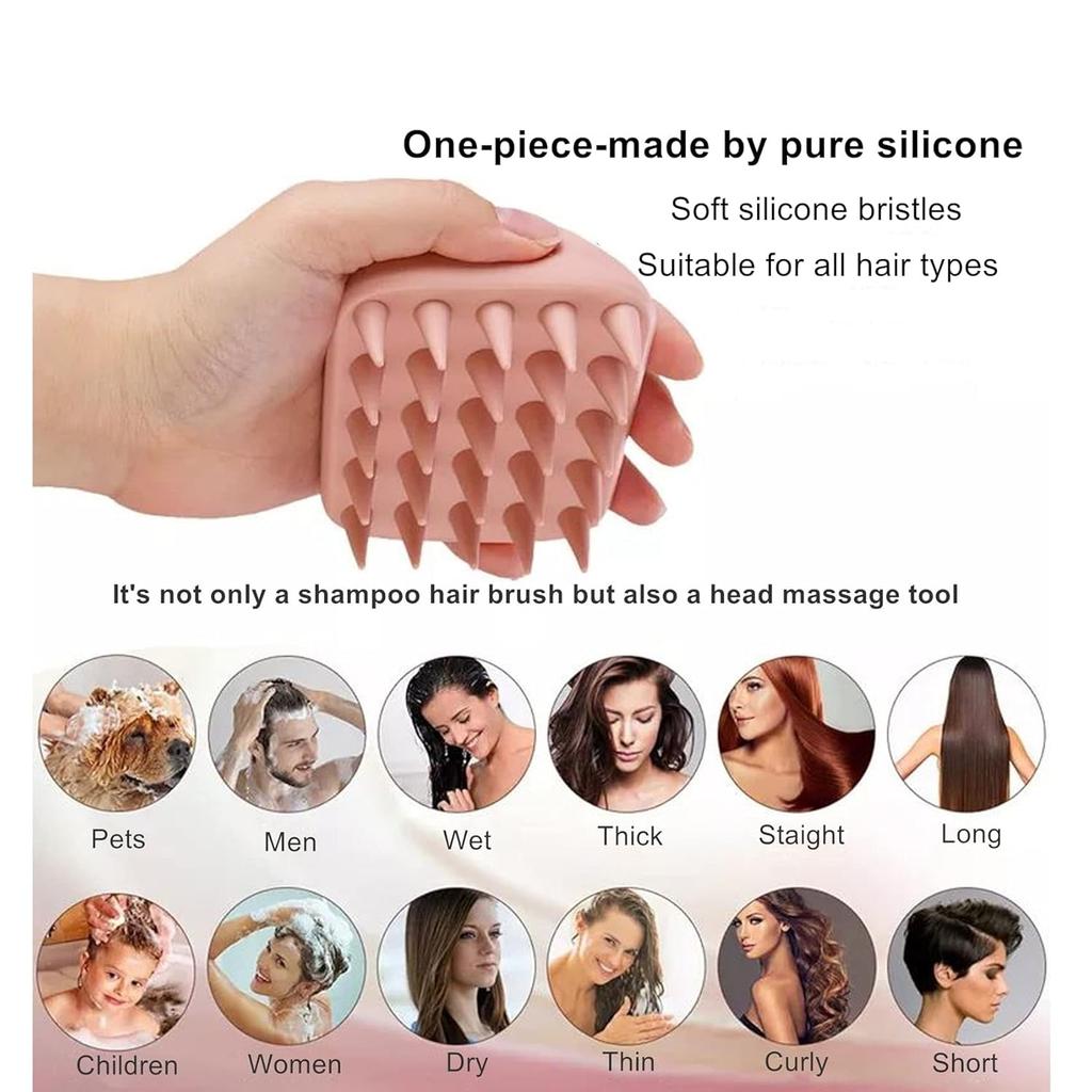 Scalp massader, a scalp cleaner with soft silicone bristles, is used for hair growth and dandruff removal. The shampoo brush is