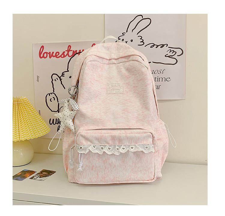 Schoolbag female ins wind Japanese primary school students high value Korean backpack junior high school students niche simple lace backpack