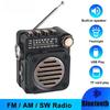 FM AM SW Stereo Radios Portable Pocket Mini Radio Receiver Multifunctional Wireless Bluetooth Music Player with LED Flashlight