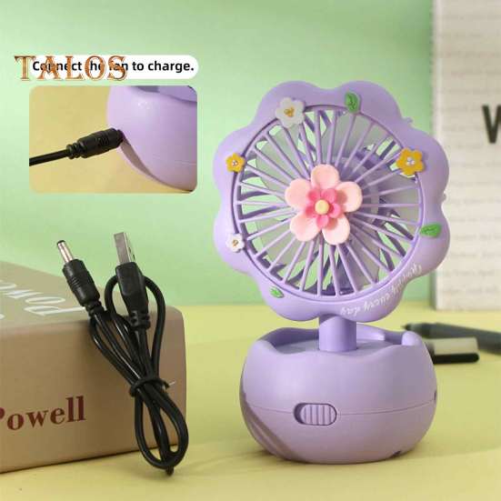 Handheld Mini Fan with Powerful Motor Strong Airflow Low Noise Portable USB Rechargeable Desktop Silent Cooling Fan