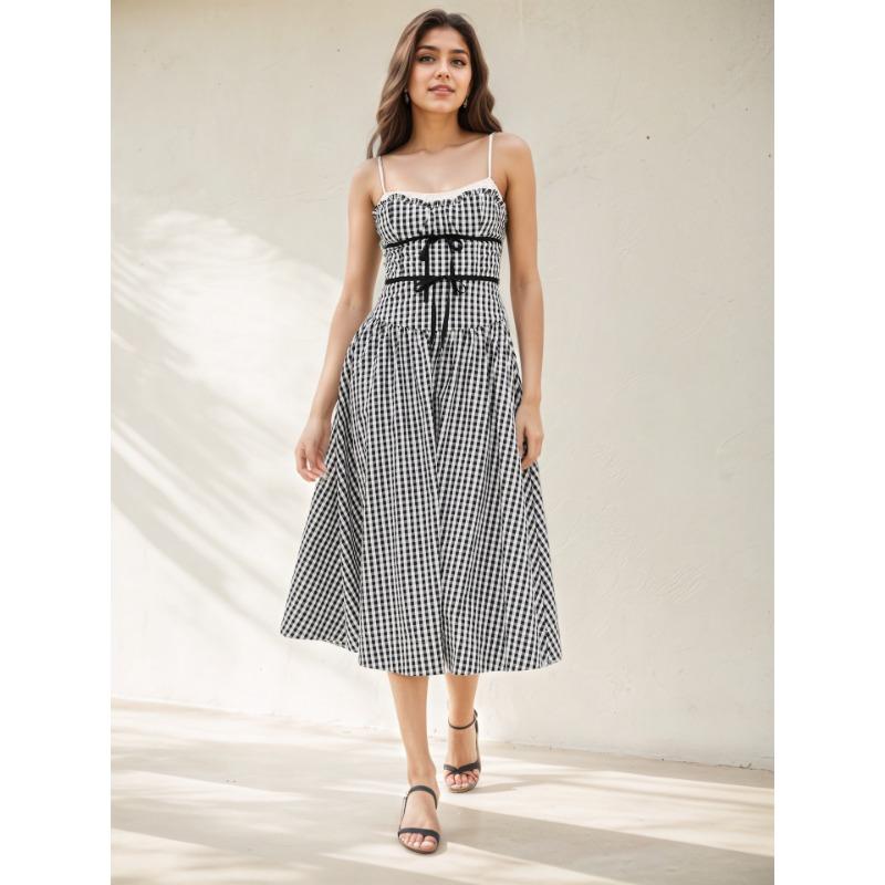 

Женское платье без бретелек с халтером Летнее и осеннее платье с открытыми плечами, плиссированное, с завышенной талией XL чёрный