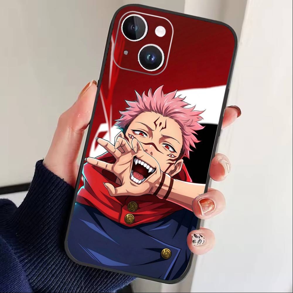 Jujut-su I-Ichiji K-Kaisen Phone Case For iPhone17,16,15,14,13,12 Plus,Max Soft Silicone Black Cover
