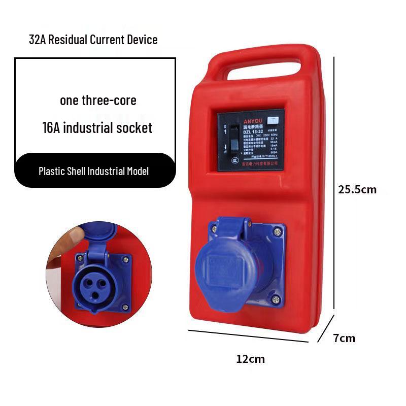 Compact Industrial Power Strip with RCD and Display for Construction Sites