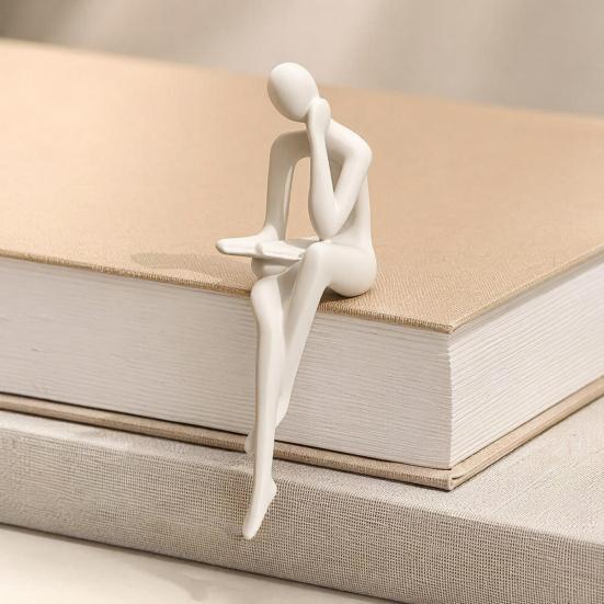 Abstrakcyjna Statua Myśliciela Drukowana 3D Figurka Czytającego Myśliciela Nowoczesna Rzeźba na Półkę
