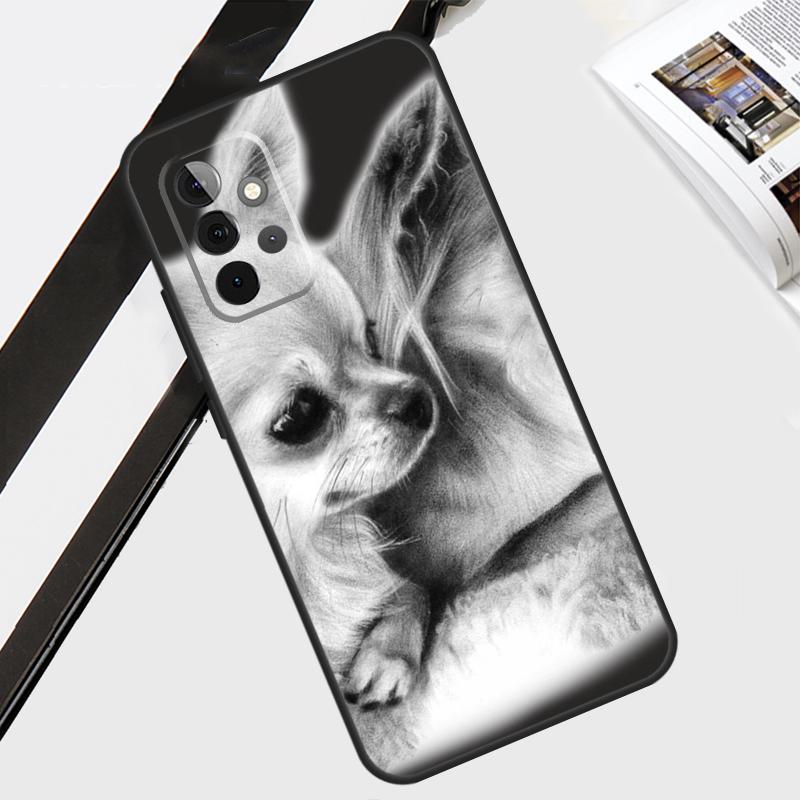 Chihuahua Face Floral Dog Case For Samsung Galaxy A12 A22 A32 A52 A56 A36 A26 A16 A06 A54 A34 A14 A13 A53 A15 A35 A55