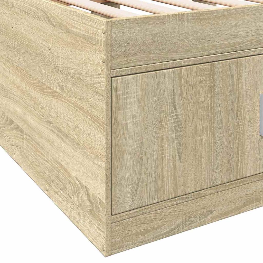 Bed Frame with Storage Sonoma Oak 80 x 200 cm Engineered Wood