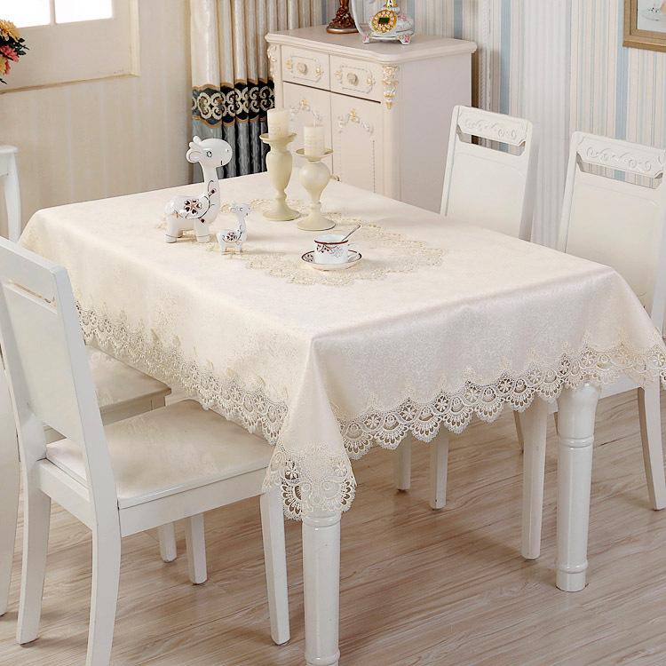 Luxury Tribute Silk Jacquard kulatý ubrus Krajkový ubrus Obývací pokoj Zkrášlující Dekorativní ubrus