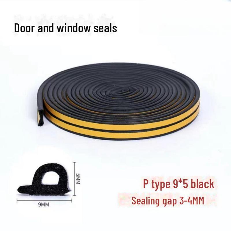 D-Type Self-Adhesive EPDM Rubber Door & Window Insulating Seal: Windproof, Soundproof, Heat Insulation & Anti-Collision Strip.