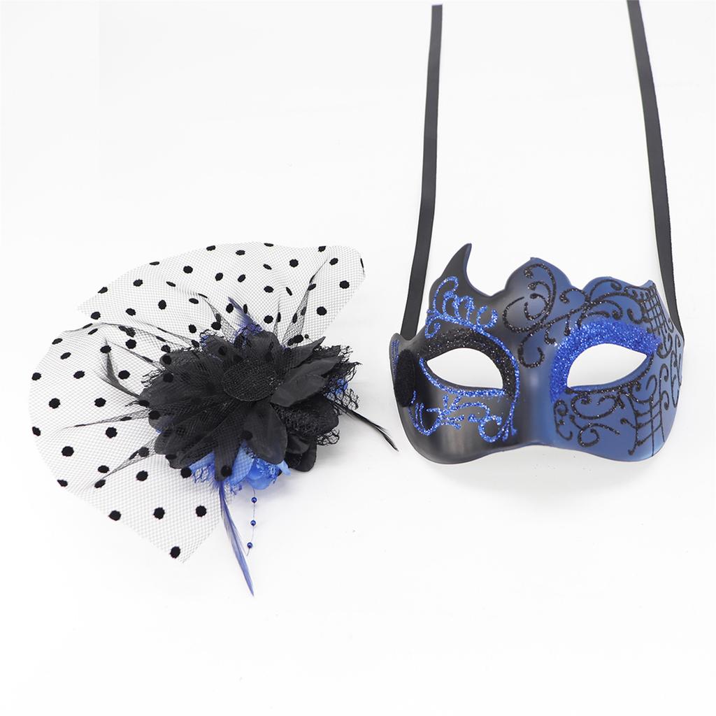 Feathered Masquerade Mask Halloween Party Eye Mask Flower Decoration Masquerade Half Face Mask for Women Cosplay