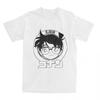 Detective Conan Edogawa Line Art T-Shirt, Unisex Mystery Anime Streetwear Tee, 100% Cotton Casual Short Sleeve Top