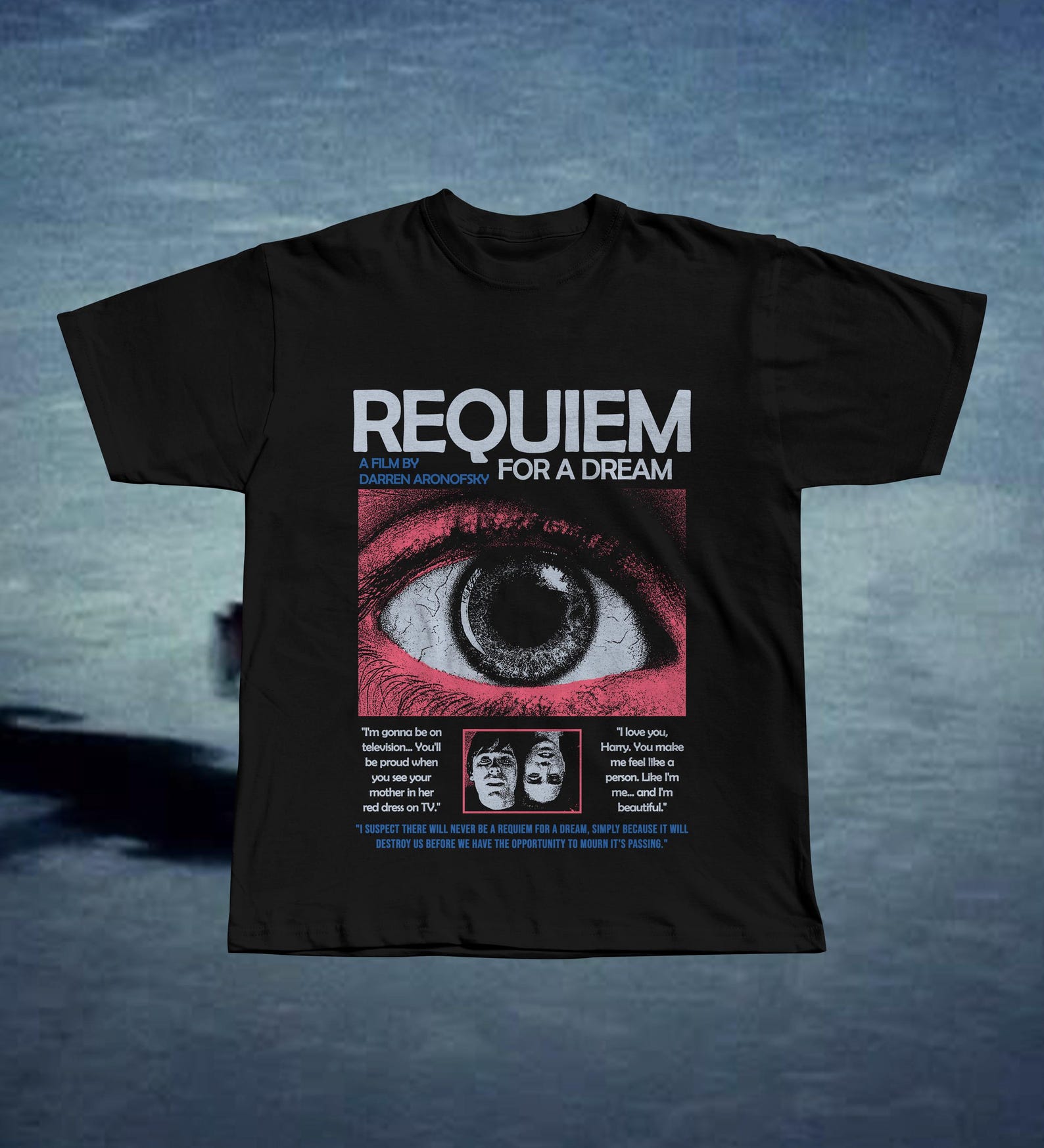 Requiem for a Dream Film T-Shirt, 2000 Psychological Drama Arthouse Cinema Tee S