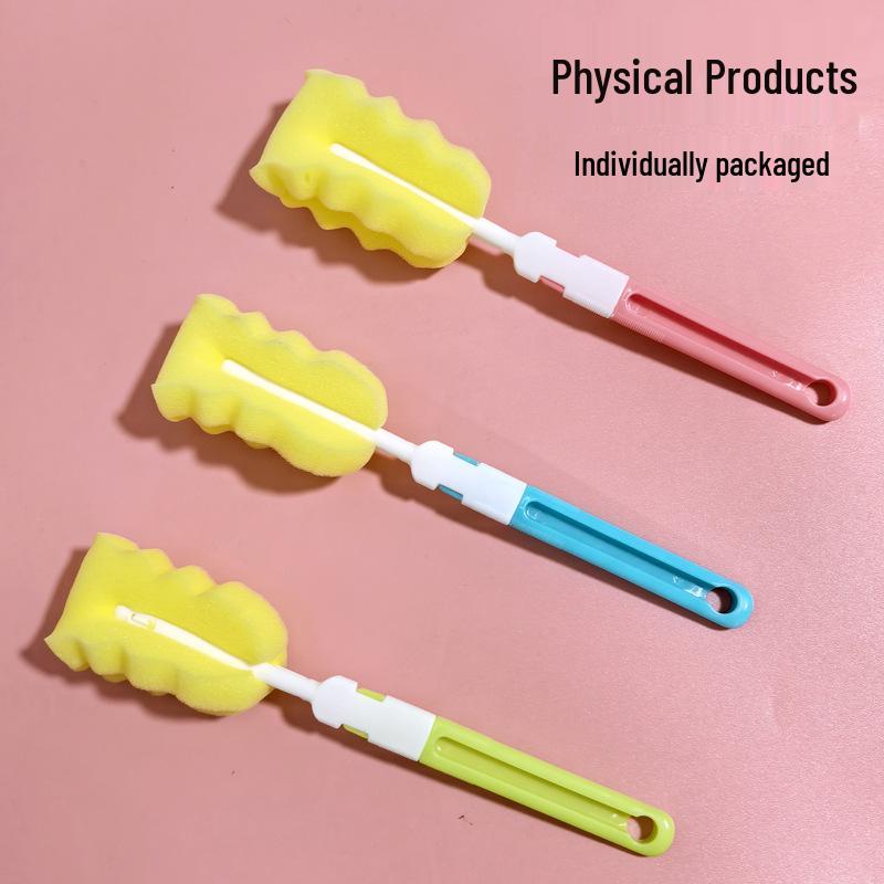 Long Handle Rotating Brush for Cleaning Glasses, Bottles, Teacups, and Baby Bottles